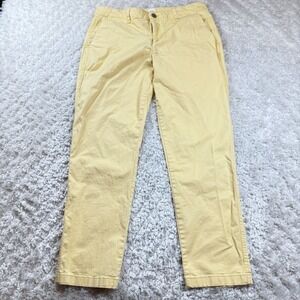 GAP Girlfriend Khaki Yellow Pants Women's 8 Casual Straight Leg Chinos Preppy